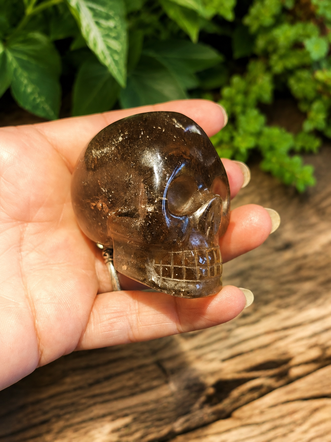 Crâne en quartz fumé – 160 g